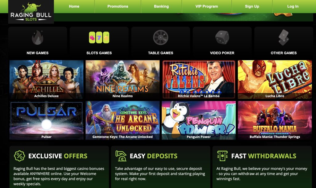 Raging Bull Slots Online Casino Maine